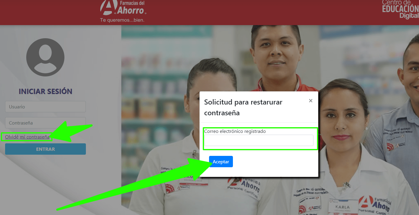 recuperar contrasena campus dependientes centro de educacion digital farmacias del ahorro